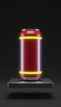 Warning Red energy drink can
