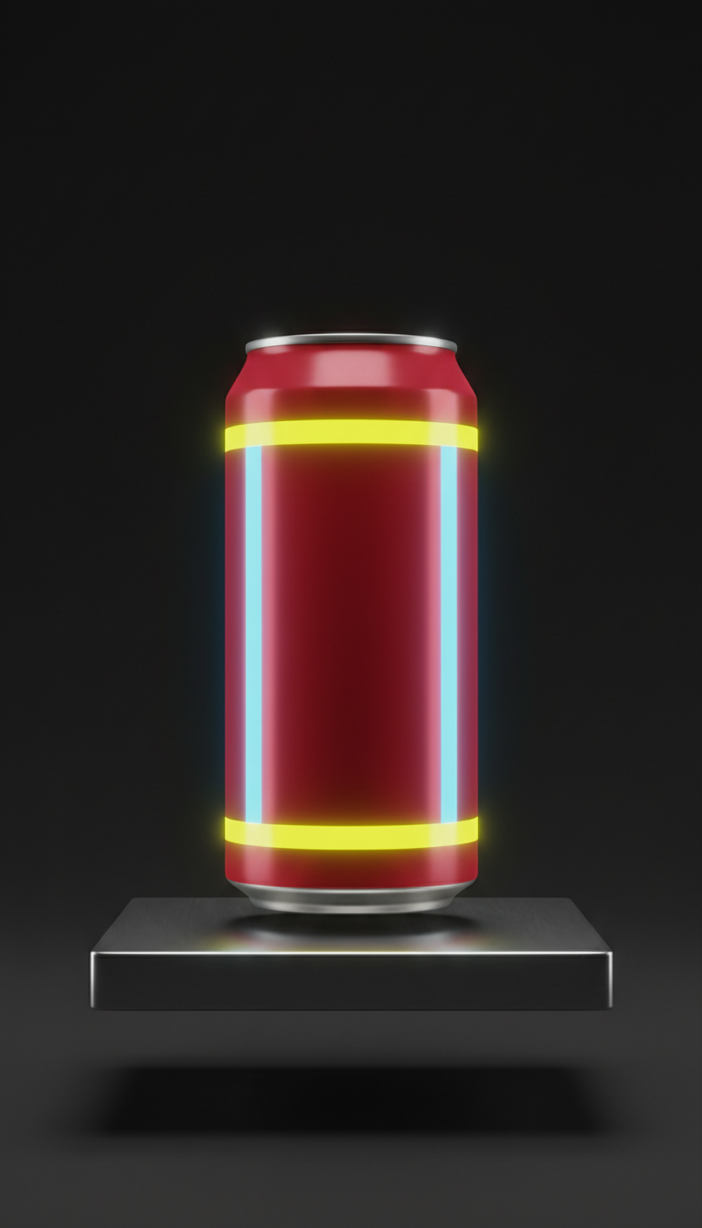 Warning Red energy drink can
